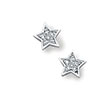 Boucles d'oreilles or gris 750/1000e et diamant (0,04 carat)
