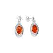 Boucles d'oreilles ovales en Ambre et armature ajourée argent 925/1000 rhodié (31318219)