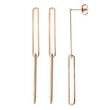 Boucle d'oreilles pendantes forme trombone en acier doré rose (313420R)