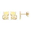 Boucles d'oreilles puce en forme de chat, Or 375/1000 (393276)