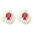 Boucles d'oreilles 750/1000e rubis et diamant