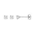 Boucles d'oreilles puces en Or blanc 375/1000 avec oxyde de 3mm en serti griffes (393401BL)