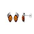 Boucles d'oreilles Ambre forme amande et armature argent 925/1000 rhodié (31318184)