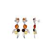 Pendantes pierres Ambre cognac, citrine et cerise avec feuilles argent 925/1000 rhodié (31318188)