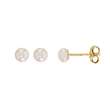 Boucles d'oreilles en Or 750/1000 avec perle d'eau douce 4mm forme bouton (3030246)