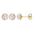 Boucles d'oreilles puces en Or 750/1000 ornées d'une perle d'eau douce 5mm forme bouton (303092)