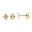 Boucles d'oreilles puces losanges, Or 375/1000e et oxydes de zirconium (393347)