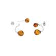 Boucles d'oreilles avec 2 boules en ambre couleur cognac, argent 925/1000 rhodié (3131663RH)