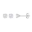 Boucles d'oreilles en Or blanc 750/1000 avec oxyde de 5mm serti 4 griffes (303839)