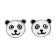 Boucles d'oreilles émail argent 925/1000 rhodié - Blanc - Enfant
