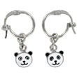Boucles d'oreilles émail argent 925/1000 rhodié - Blanc - Enfant