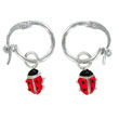 Boucles d'oreilles émail argent 925/1000 rhodié - Rouge - Enfant