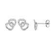 Boucles d'oreilles doubles coeurs en Or blanc 750/1000 (303063)