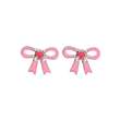 Boucles d'oreilles nœud rose - Argent  925/1000 rhodié  - Enfant