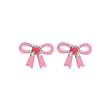 Boucles d'oreilles nœud rose - Argent  925/1000 rhodié  - Enfant