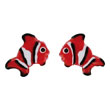 Boucles d'oreilles émail argent 925/1000 rhodié - Rouge  - Enfant