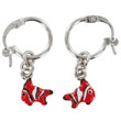 Boucles d'oreilles émail argent 925/1000 rhodié - Rouge  - Enfant