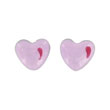 Boucles d'oreilles émail argent 925/1000 rhodié - Rose  - Enfant