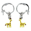 Boucles d'oreilles émail argent 925/1000 rhodié - Jaune  - Enfant