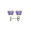 Boucles d'oreilles Papillon - Email violet - Argent  925/1000 rhodié - Enfant 