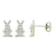 Boucles d'oreilles Lapin - Oxyde zirconium - Argent  925/1000 rhodié - Enfant 