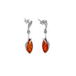 Boucles d'oreilles argent 925/1000e ambre