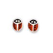 Boucles d'oreilles argent 925/1000e émaillées - Rouge - Enfant