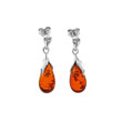 Boucles d'oreilles argent 925/1000e ambre