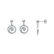 Boucles d'oreilles Spirale oxyde de zirconium central, argent 925/1000 rhodié