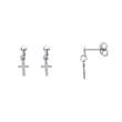 Boucles d'oreilles en forme de croix en argent 925/1000 rhodié