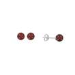 Boucles d'oreilles argent rhodié 925/1000e - Rouges