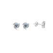 Boucles d'oreilles argent rhodié 925/1000e et Oxyde de Zirconium - Bleues