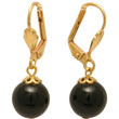 Boucles d'oreilles Agate Sayaï noires