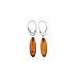 Boucles d'oreilles 925/1000e et ambre - Cognac