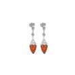 Boucles d'oreilles 925/1000e et ambre - Cognac
