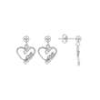 Boucles d'oreilles coeur love - Argent 925/1000 rhodié et Oxydes de zirconium 