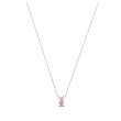 Collier Lapin - Oxyde de zirconium teinté rose - Argent 925/1000 rhodié  - Enfant