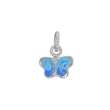 Pendentif papillon en Argent 925/1000 rhodié et émail bleu (316236B)