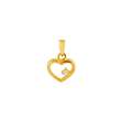 Pendentif coeur Or 750/1000 orné d'un oxyde de zirconium (306102)