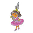 Pendentif 'Dora Princesse' en argent 925/1000e - Rose - Enfant