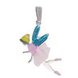 Pendentif argent rhodié Fée en tutu et ailes bleues (31610444)