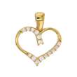 Pendentif coeur évidé en Or 375/1000e serti d'oxydes de zirconium (396147)