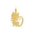 Pendentif chat en or 375/1000e et oxyde de zirconium