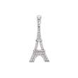 Pendentif Tour Eiffel en Or blanc 375/1000e et oxyde de zirconium
