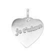 Pendentif coeur en Or blanc 375/1000 avec inscription 'Je t'aime' (396272BL)