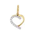 Pendentif coeur en Or 750/1000 bicolore serti de 20 oxydes de zirconium (306033)