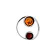 Pendentif cercle avec ronds en Ambre cognac et cerise, argent 925/1000 rhodié (31610516)