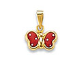 Pendentif or jaune 750/1000e émaillé- Enfant - Rouge