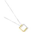 Pendentif argent 925/1000e bicolore forme carré OZ - 1,60 g - (301638)