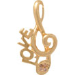 Pendentif plaqué or clef de sol